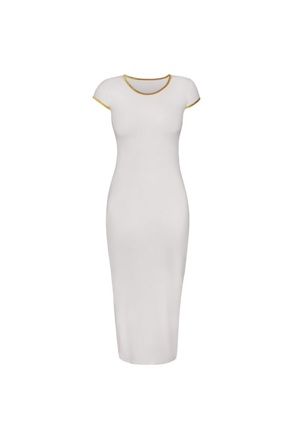 Golden Tee Dress - White