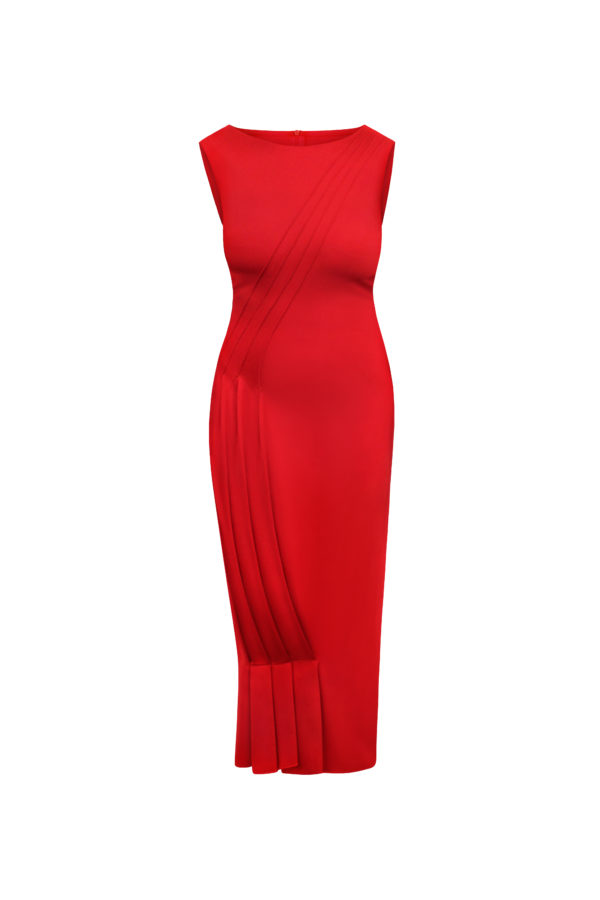 The Sleeveless Waves of Love Dress - Red